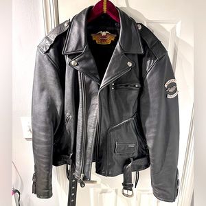 Harley Davidson Leather Jacket Embossed Eagle. Men’s Size L